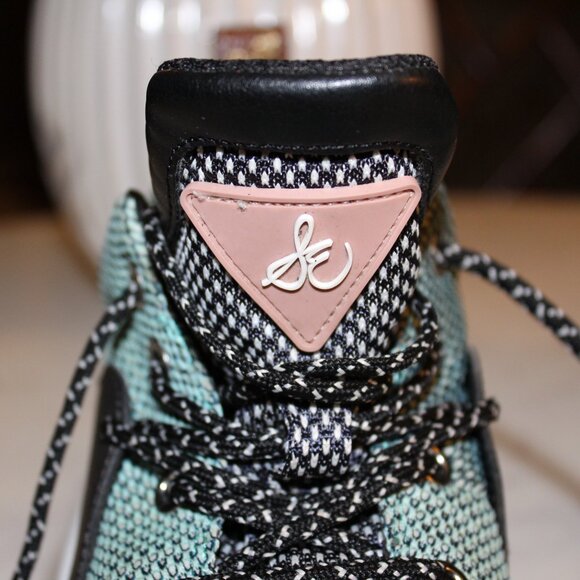 SAM EDELMAN MEENA SNEAKER SHOES US SIZE 6.5 GREEN BLACK WHITE - Picture 9 of 13